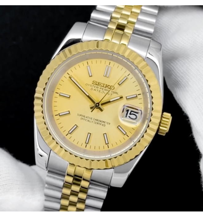 Custom Two Tone Gold Datejust | Watch Mod | 36mm or 39mm Automatic