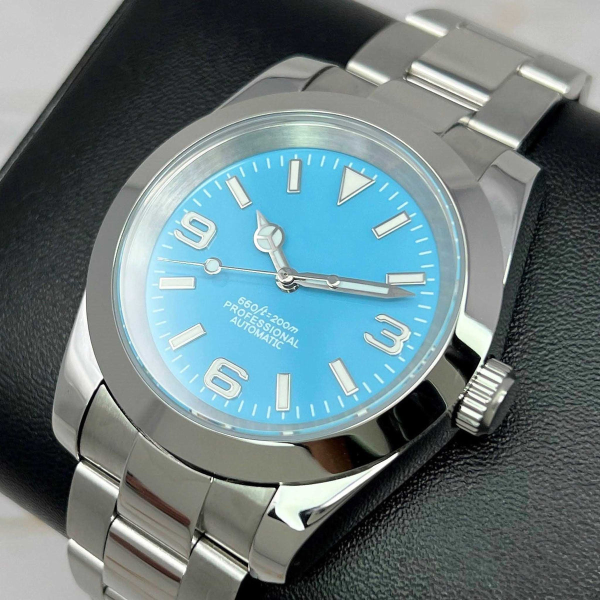 Custom Baby Blue Exp | 39mm Stainless Steel Watch