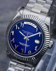 Dark Blue Arabic Dial with Silver Band