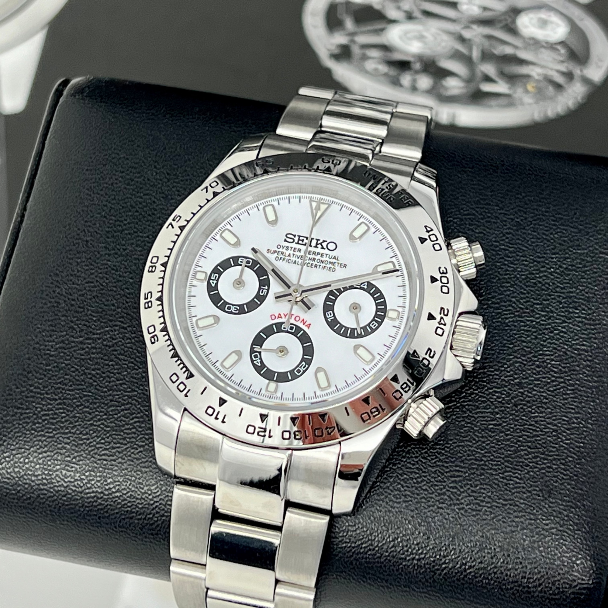 Silver Panda Daytona - Luxury Chronograph | Chrono | Mecaquartz | Mens | Sport Watch | VK63 Quartz | Daytona | Cosmograph