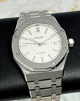Seikoak - Luxury White on Stainless Steel - Beautiful Dress Watch 42mm | Royal | Oak | Waffle Dial | Premium Luxury Wristwatch | Men's Watch