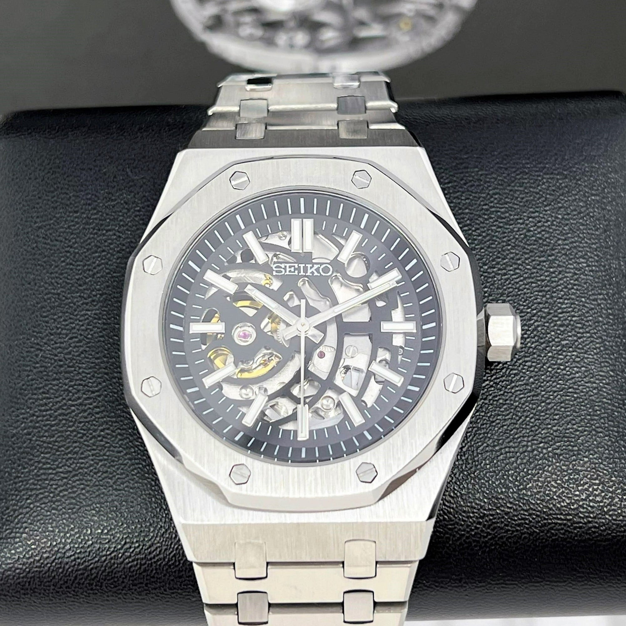 Seikoak Skeleton | Modern Stainless Steel | Luxury Watch | Ghost Mod | Watch Mod | Open Heart | Open Case Watch | Transparent