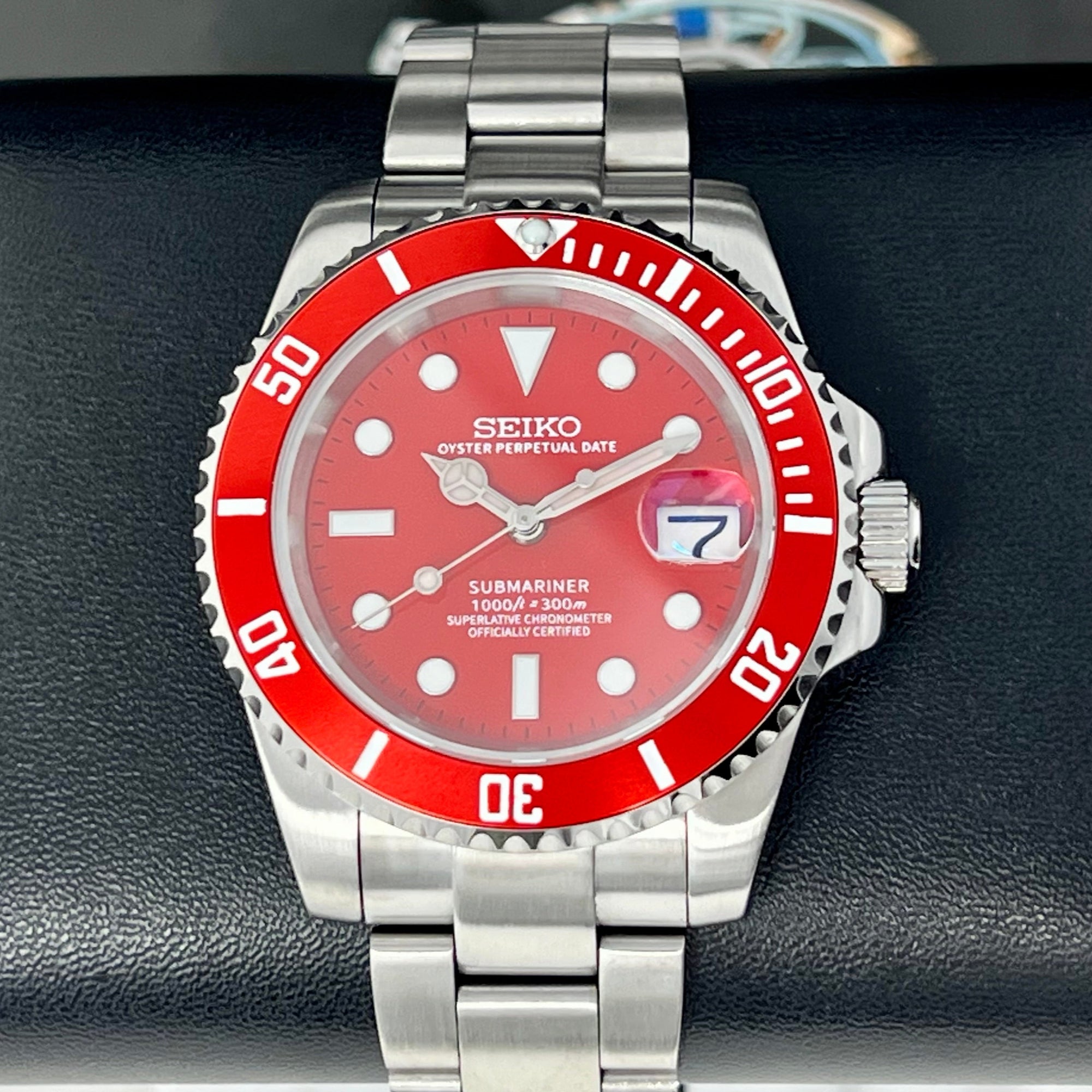 Custom Red Sub Watch | "Iron Man" | Sapphire Crystal | Red Bezel | Red Dial Watch Mod | NH35 Automatic