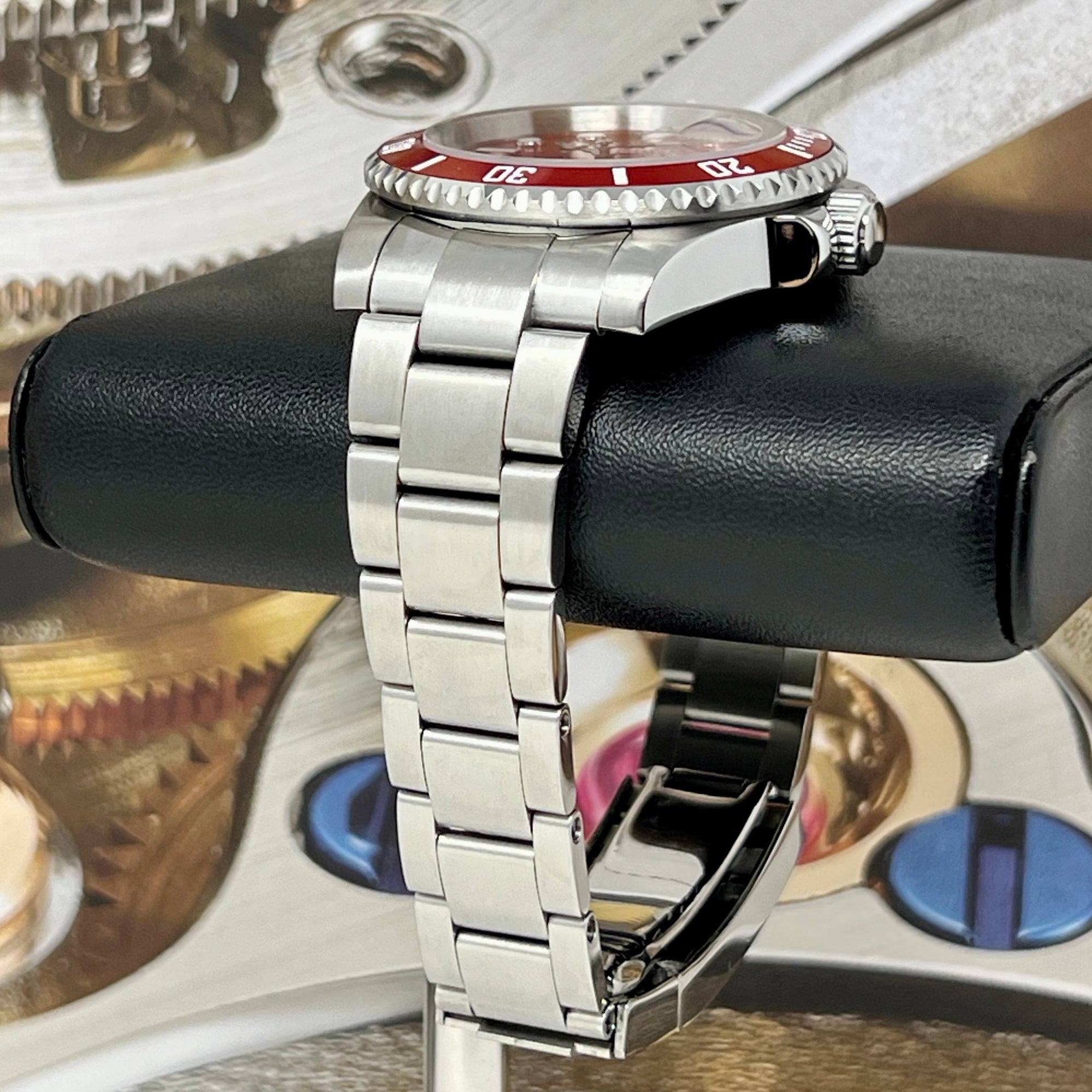 Custom Red Sub Watch | "Iron Man" | Sapphire Crystal | Red Bezel | Red Dial Watch Mod | NH35 Automatic