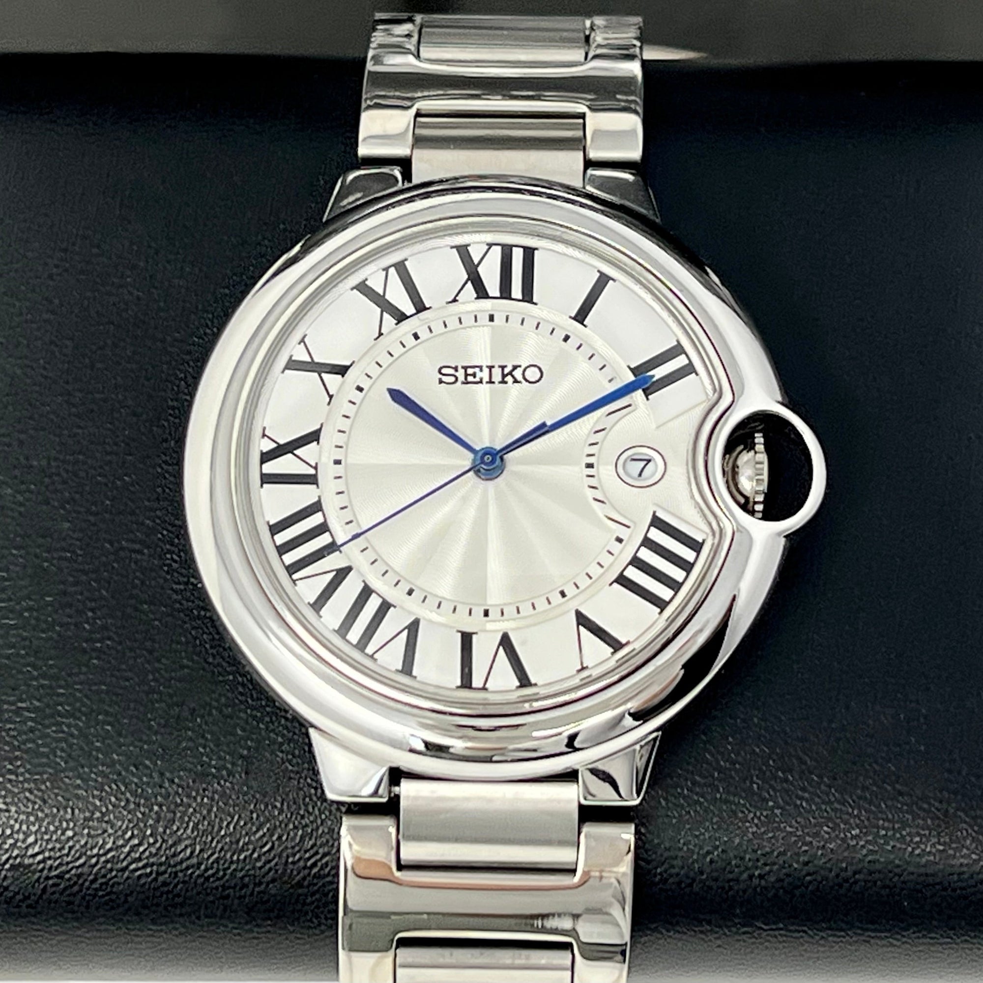 Custom Ballon Bleu Mod | Stainless Steel Watch | 41mm | Classic White Dial | Automatic Watch