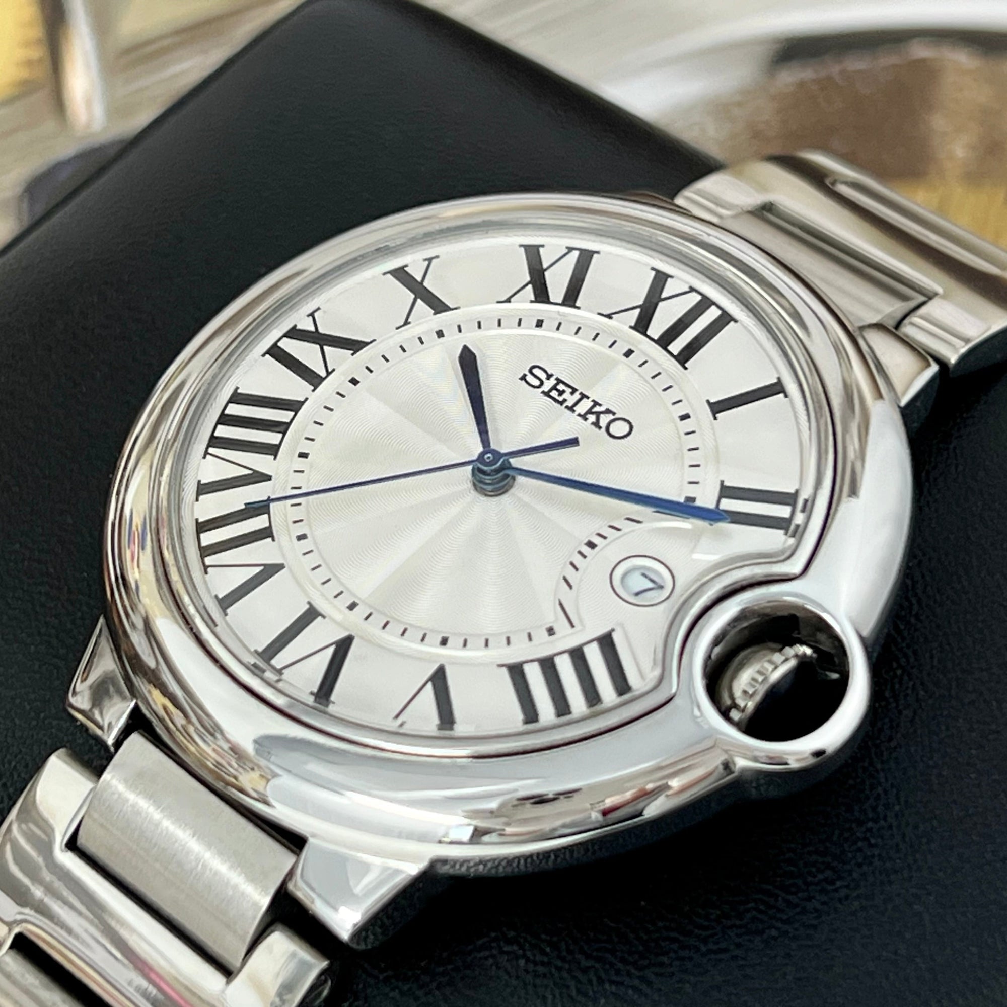Custom Ballon Bleu Mod | Stainless Steel Watch | 41mm | Classic White Dial | Automatic Watch