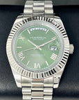 Custom Miyota Day Date Mod | Fluted Bezel | Green Dial | Pres Bracelet | Date | Miyota 8285 | Mod