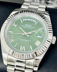 Custom Miyota Day Date Mod | Fluted Bezel | Green Dial | Pres Bracelet | Date | Miyota 8285 | Mod