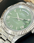 Custom Miyota Day Date Mod | Fluted Bezel | Green Dial | Pres Bracelet | Date | Miyota 8285 | Mod
