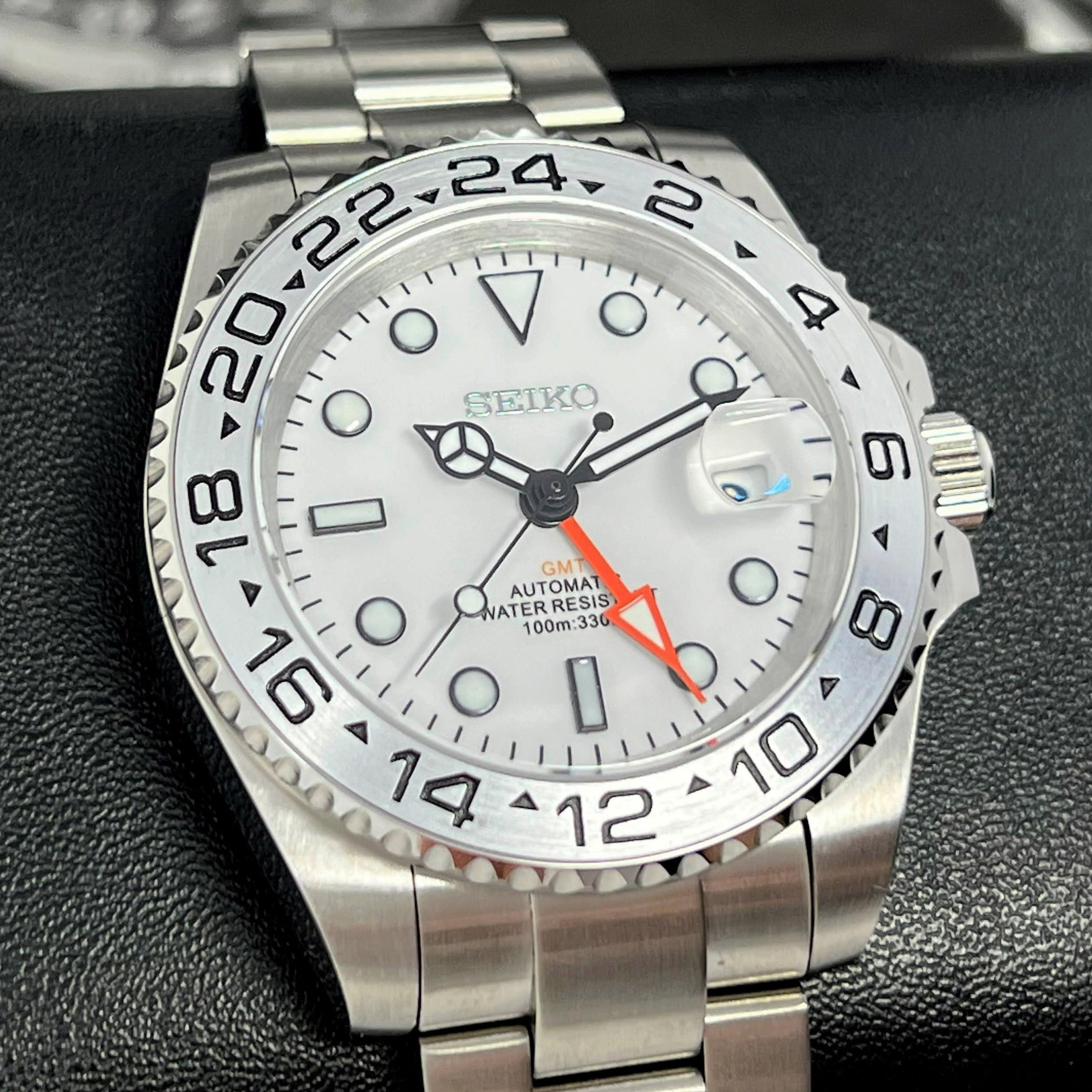 Custom Exp II GMT Watch Polar White NH34 Stainless Steel