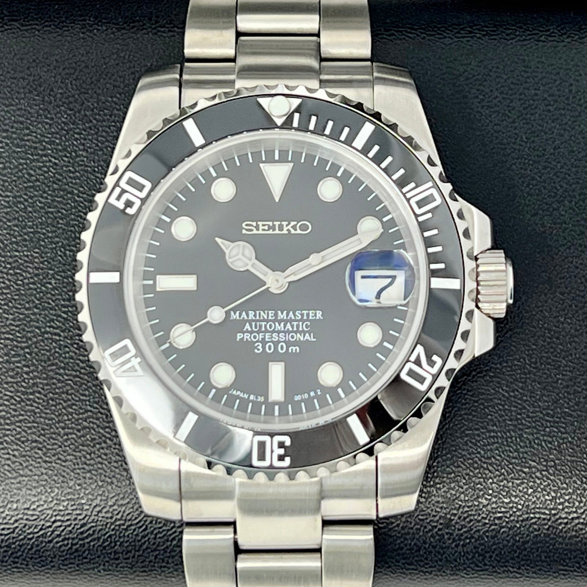 時計 nh35 custom mod sapphire crystal dome Seiko Mod Watch - NH35 Automatic- Sapphire Domed Crystal