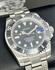 Custom Sub Watch | Stainless Steel | Sapphire Crystal | Ceramic Bezel Mod | Black Watch Mod | NH35 Automatic Movement