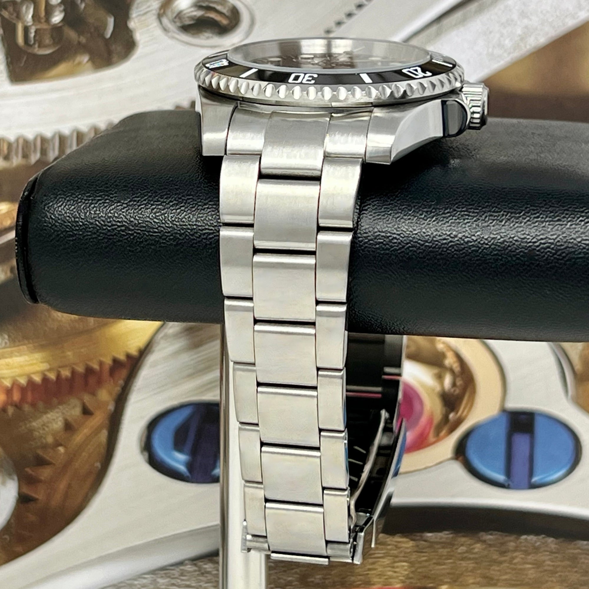 Custom Sub Watch | Stainless Steel | Sapphire Crystal | Ceramic Bezel Mod | Black Watch Mod | NH35 Automatic Movement