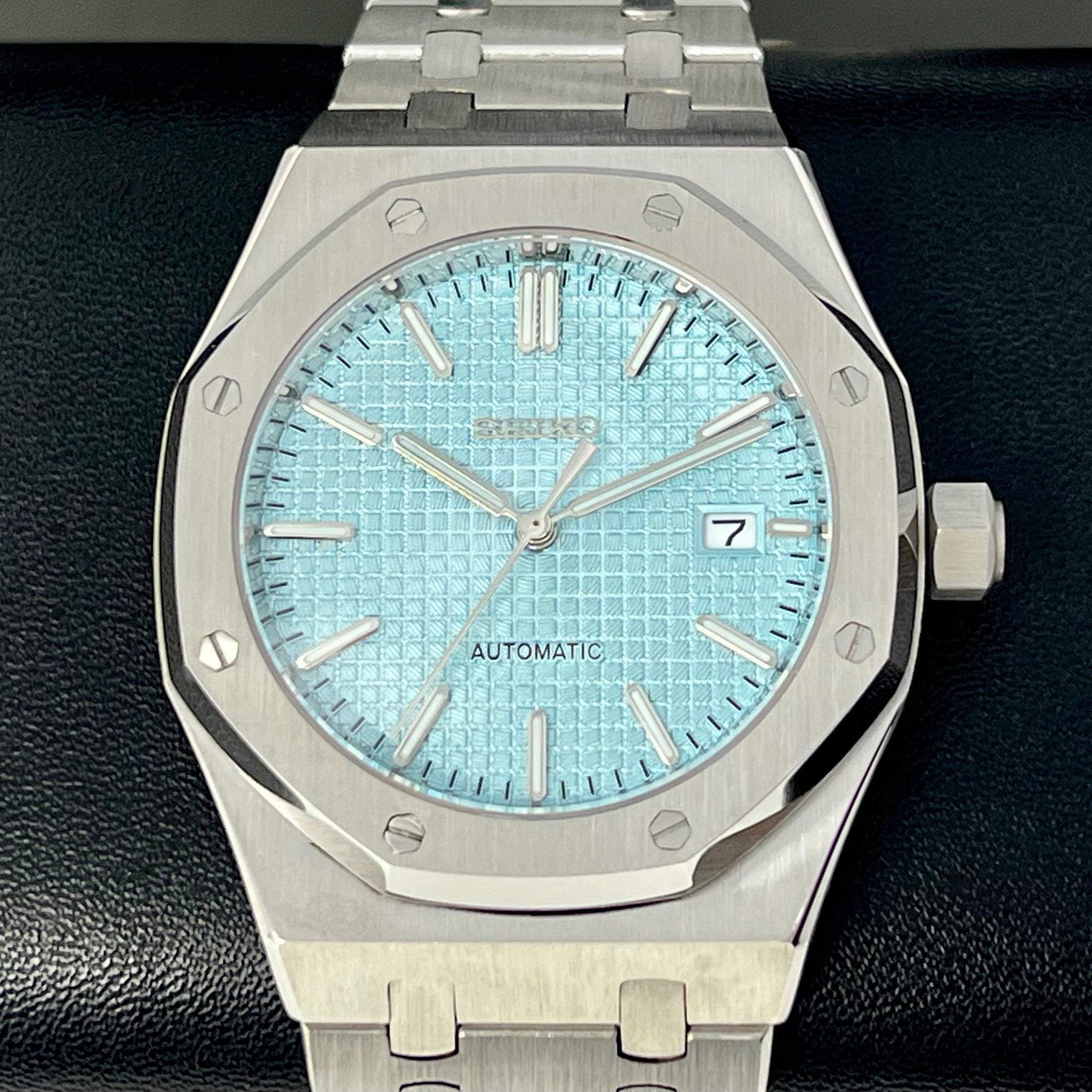 Seikoak - Sky Blue Watch | Mod | Sky Blue Dial | Watch Mod | Custom Watch | NH35 Automatic Movement | 42mm | Steel Sport | Timepiece