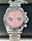Chrono Black Bay Pink Watch on Jub Bracelet | Luxury Chronograph | Mecaquartz Movement | VK63