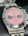 Chrono Black Bay Pink Watch on Jub Bracelet | Luxury Chronograph | Mecaquartz Movement | VK63
