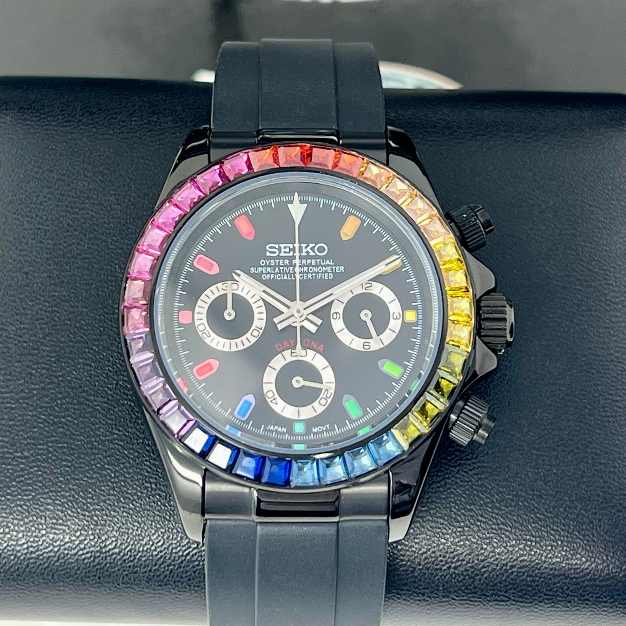 Rainbow Daytona - Luxury Chronograph | Black | Mecaquartz | VK63 Quartz | Daytona | Cosmograph
