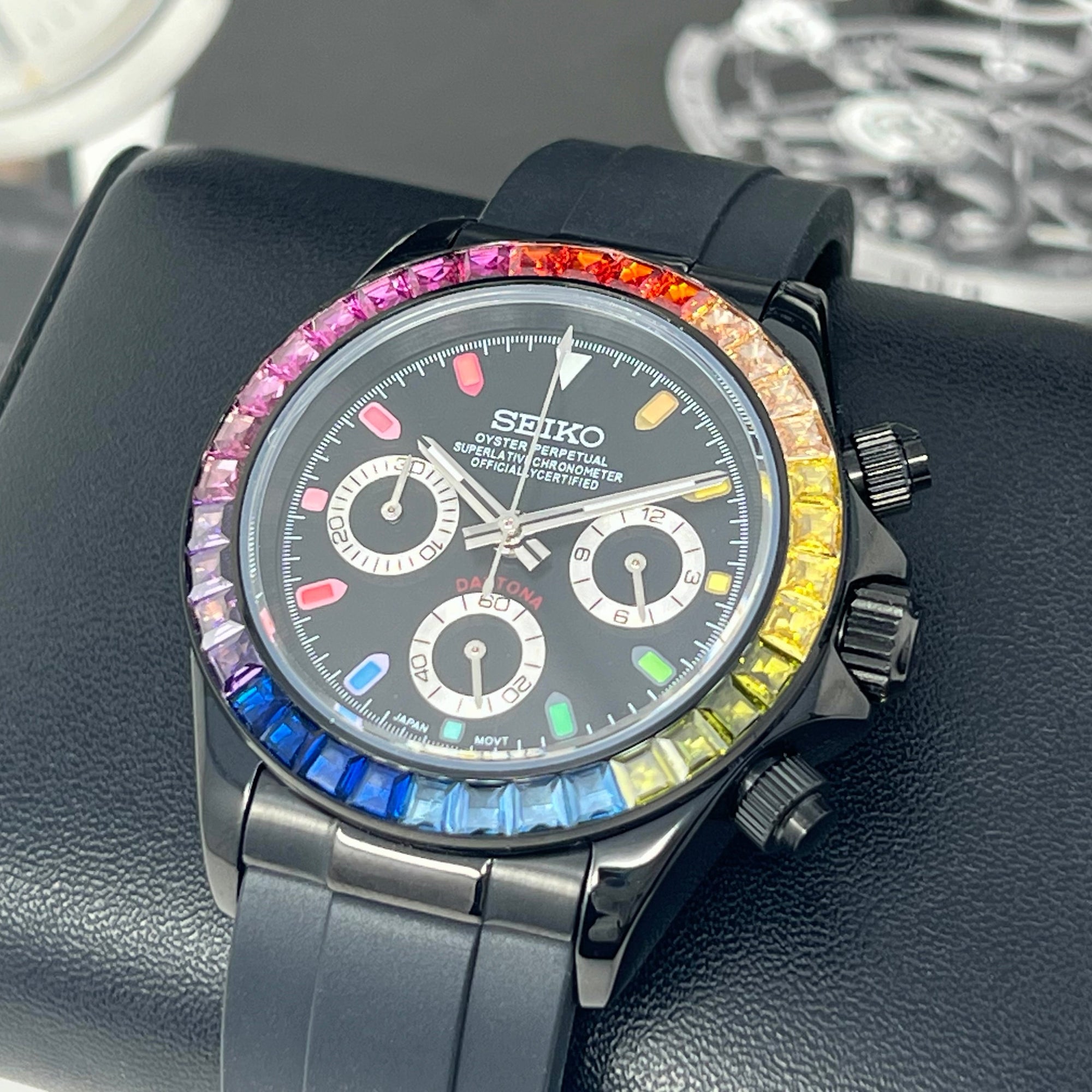 Rainbow Daytona - Luxury Chronograph | Black | Mecaquartz | VK63 Quartz | Daytona | Cosmograph