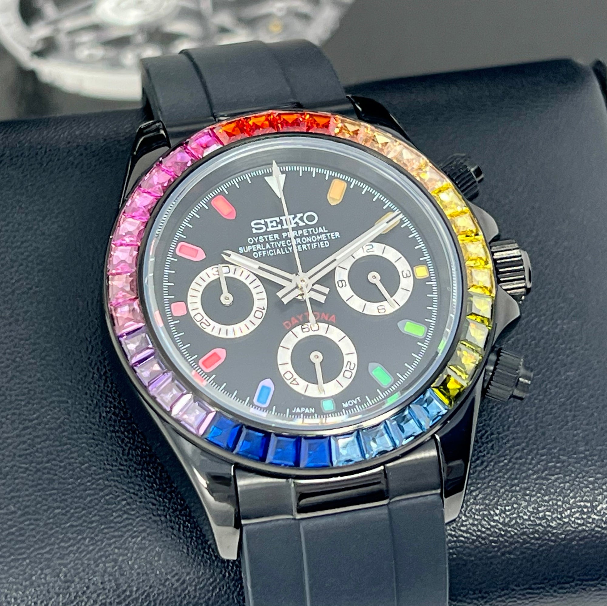 Rainbow Daytona - Luxury Chronograph | Black | Mecaquartz | VK63 Quartz | Daytona | Cosmograph