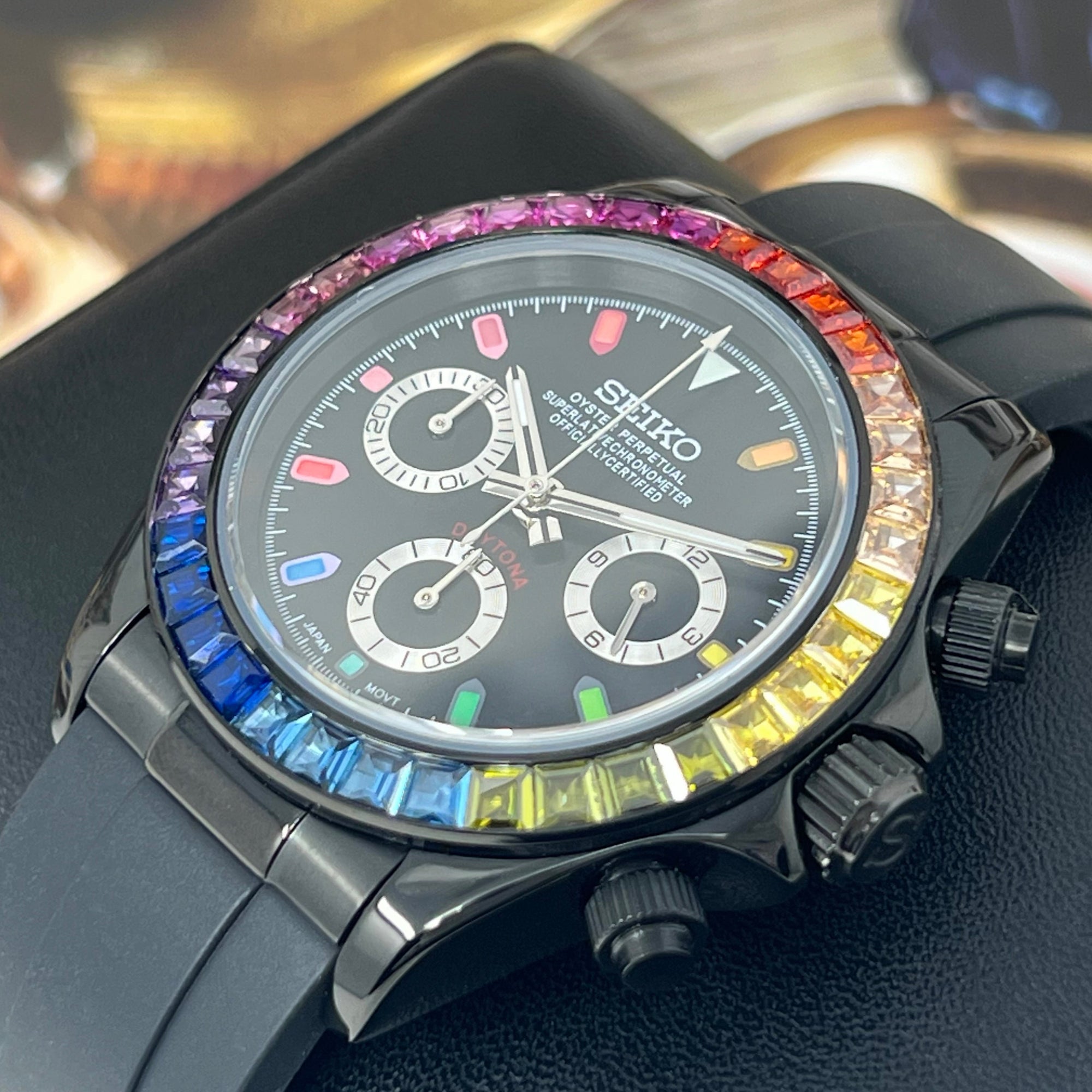 Rainbow Daytona - Luxury Chronograph | Black | Mecaquartz | VK63 Quartz | Daytona | Cosmograph