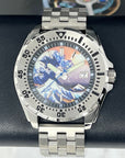 Custom Monster - Great Wave | Stainless Steel | Kanagawa | NH35 | Premium Luxury Wristwatch | Watch Mod