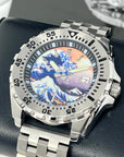 Custom Monster - Great Wave | Stainless Steel | Kanagawa | NH35 | Premium Luxury Wristwatch | Watch Mod