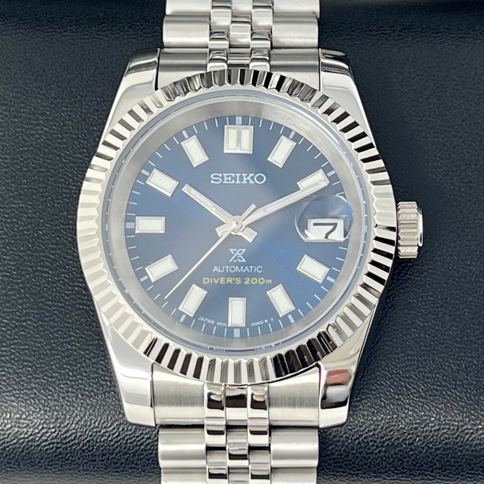 Royal Blue Datejust 40mm | Fluted Bezel | Jub | NH35 | Watch Mod | DJ40 | Glow in the Dark | Fluted Bezel | Blue Dial | Date just