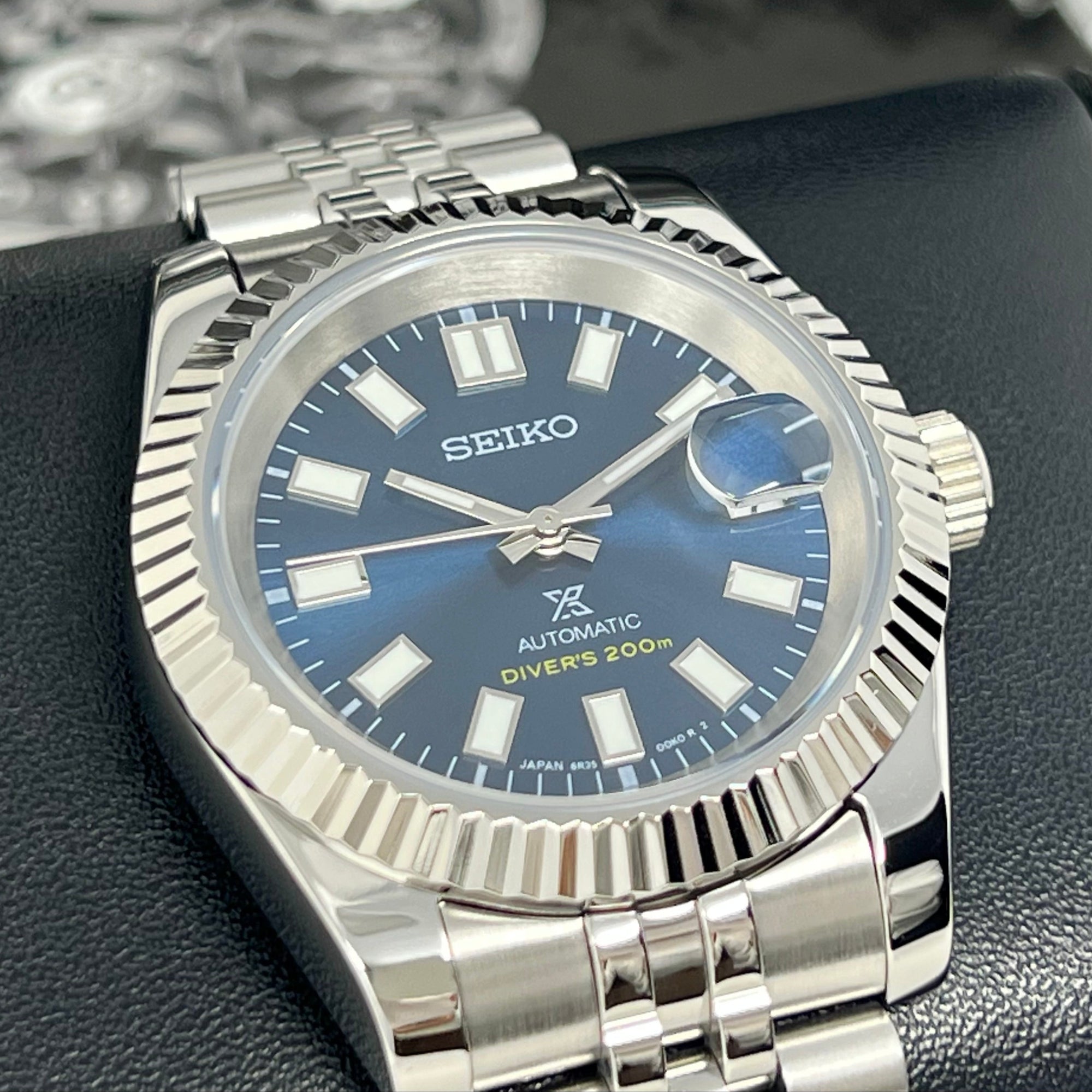 Royal Blue Datejust 40mm | Fluted Bezel | Jub | NH35 | Watch Mod | DJ40 | Glow in the Dark | Fluted Bezel | Blue Dial | Date just