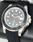 Custom Carbon Fiber Yacht with Red Second Hand | Modern Stainless Steel Sport Watch |