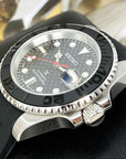 Custom Carbon Fiber Yacht with Red Second Hand | Modern Stainless Steel Sport Watch |