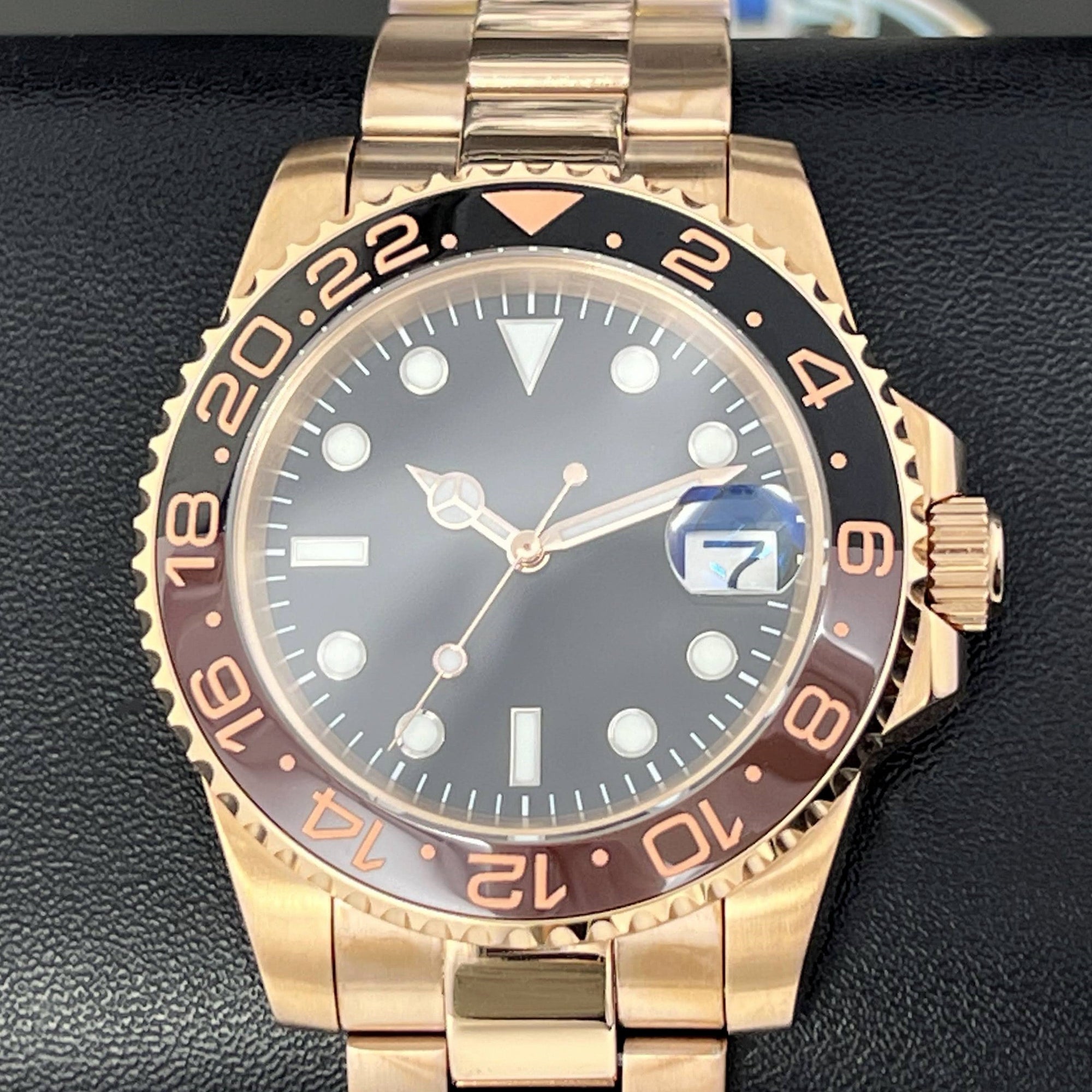 Custom Rootbeer GMT | Stainless Steel Sport Watch | Bronze Watch | Gold Watch | Rose Gold | Mod | Watch Mod | Mens Women