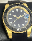 Custom Gold Yacht - Clean Dial - Gold and Black Custom Built | Dive Watch | Yachting | Yellow Gold | Mod | Custom Mod | Watch Mod | Diver