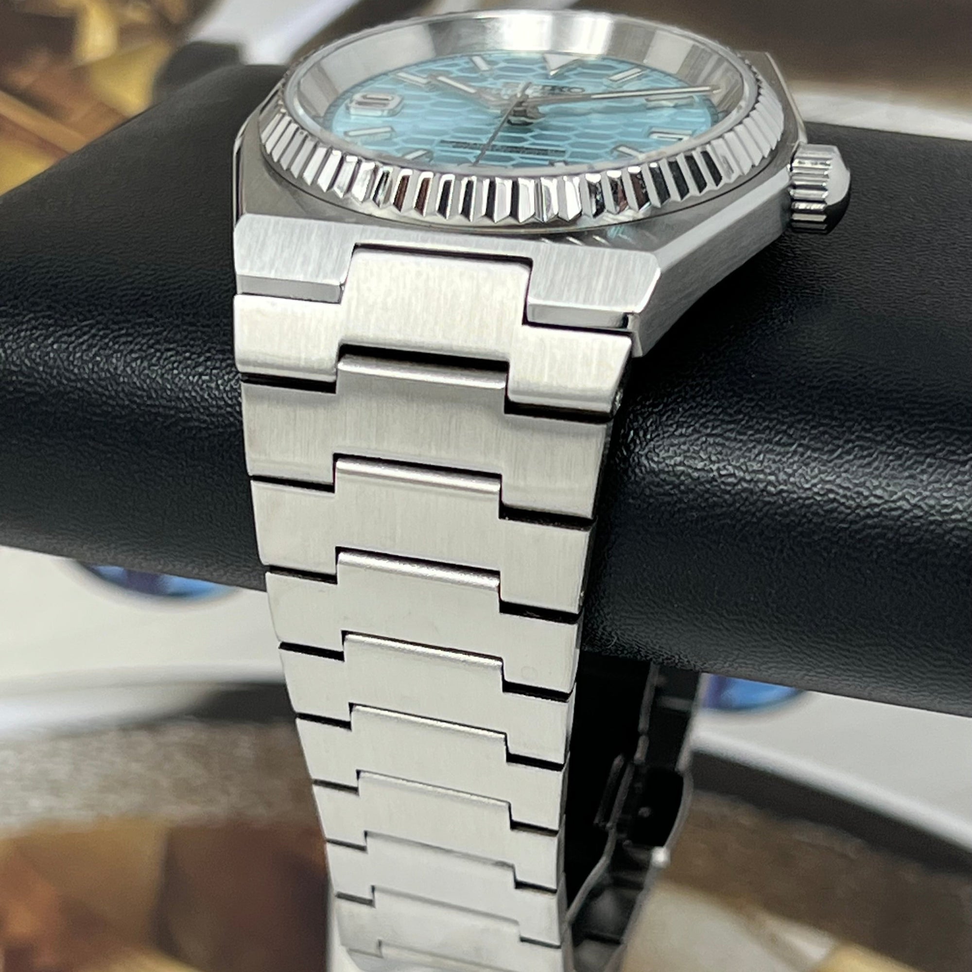 Custom Land Mod | Ice Blue Dial | 40mm Stainless Steel | Automatic Custom Watch | The 69 | The PRX | The Oak | The Fondue