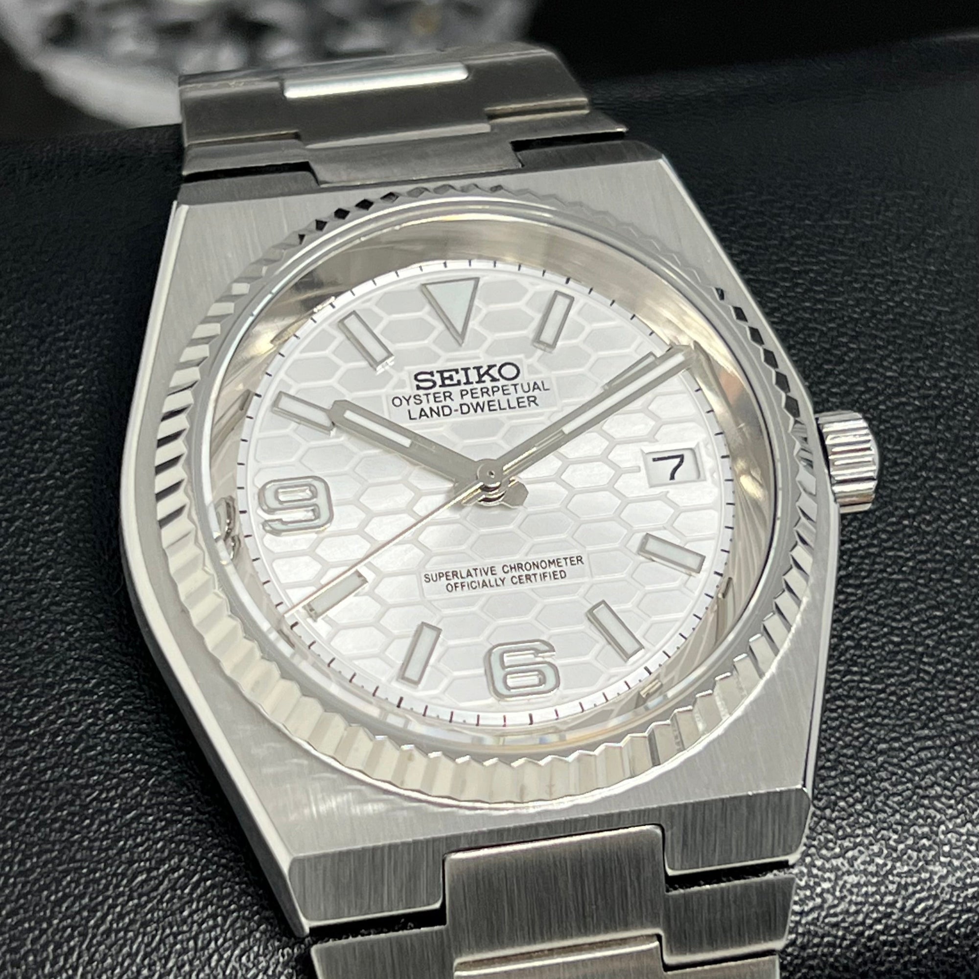 Custom Land Mod | Fresh White Dial | 40mm Stainless Steel | Automatic Custom Watch | The 69 | The PRX | The Oak | The Fondue