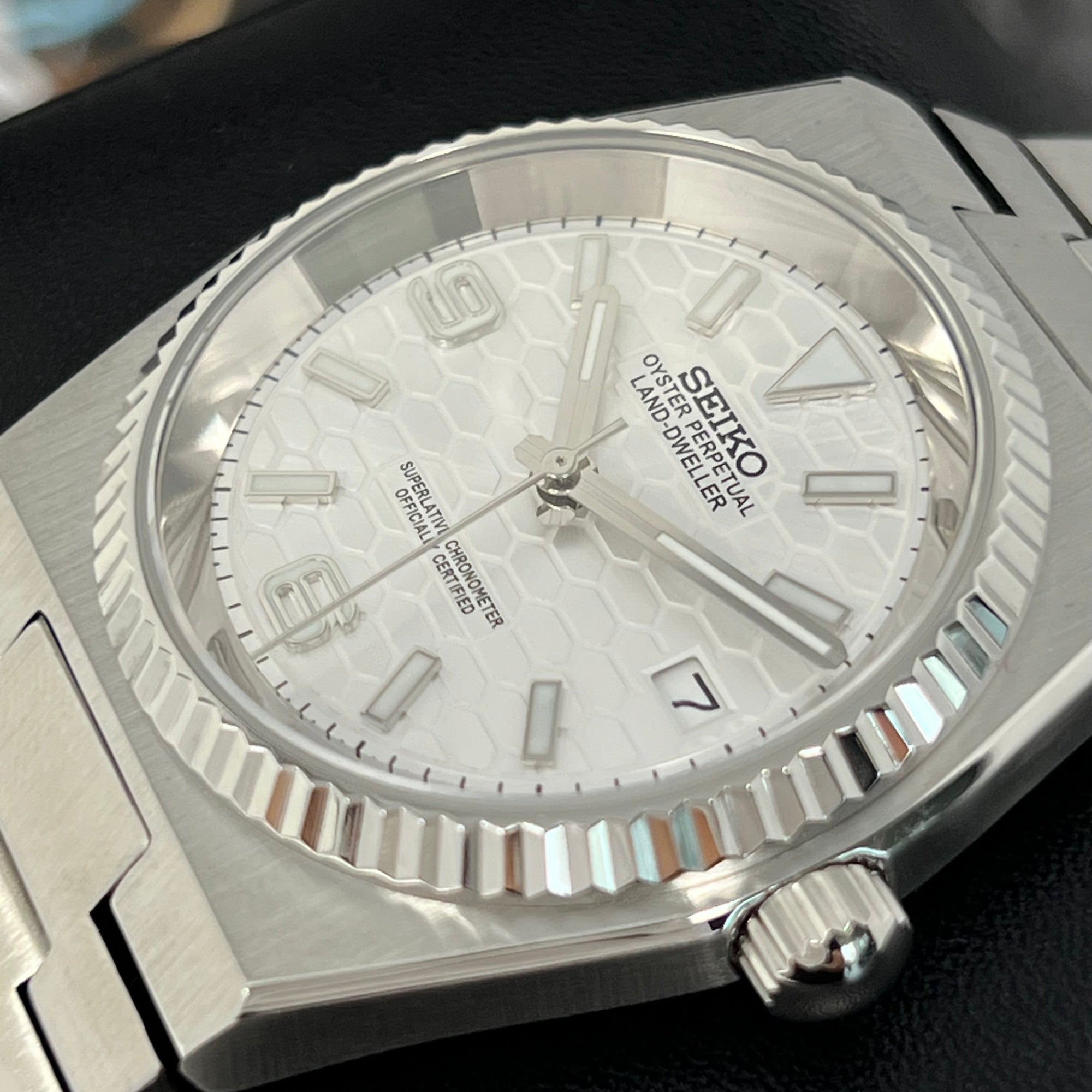 Custom Land Mod | Fresh White Dial | 40mm Stainless Steel | Automatic Custom Watch | The 69 | The PRX | The Oak | The Fondue