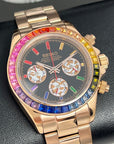 Seiktona Rainbow - Rose Gold Luxury Chronograph | Chrono | Mecaquartz | Steel Sport Watch | VK63 Quartz | Rainbow Daytona | Cosmograph