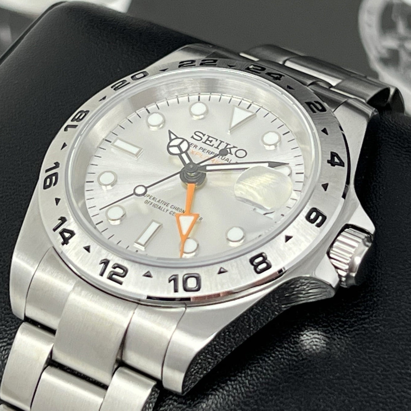 Custom Exp II Watch | White or Silver | 4 Hand GMT | 41mm, Stainless Steel Sports Watch, White Dial, NH34 Automatic Movement