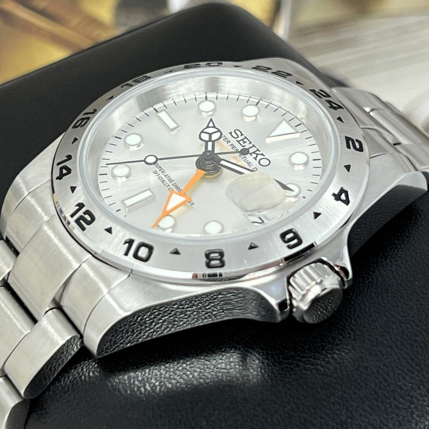 Custom Exp II Watch | White or Silver | 4 Hand GMT | 41mm, Stainless Steel Sports Watch, White Dial, NH34 Automatic Movement
