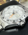 Custom Exp II Watch | White or Silver | 4 Hand GMT | 41mm, Stainless Steel Sports Watch, White Dial, NH34 Automatic Movement