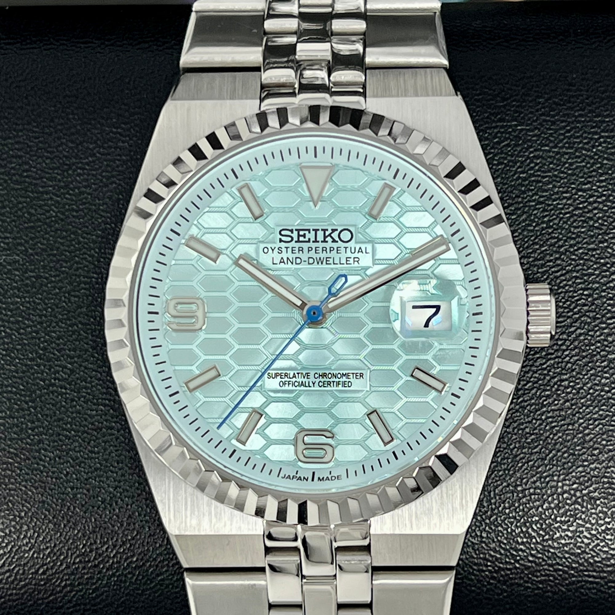 Custom Land Mod | Ice Blue Dial | 40mm Stainless Steel | Jub Bracelet | Automatic Custom Watch | The 69 | The PRX | The Oak | The Fondue