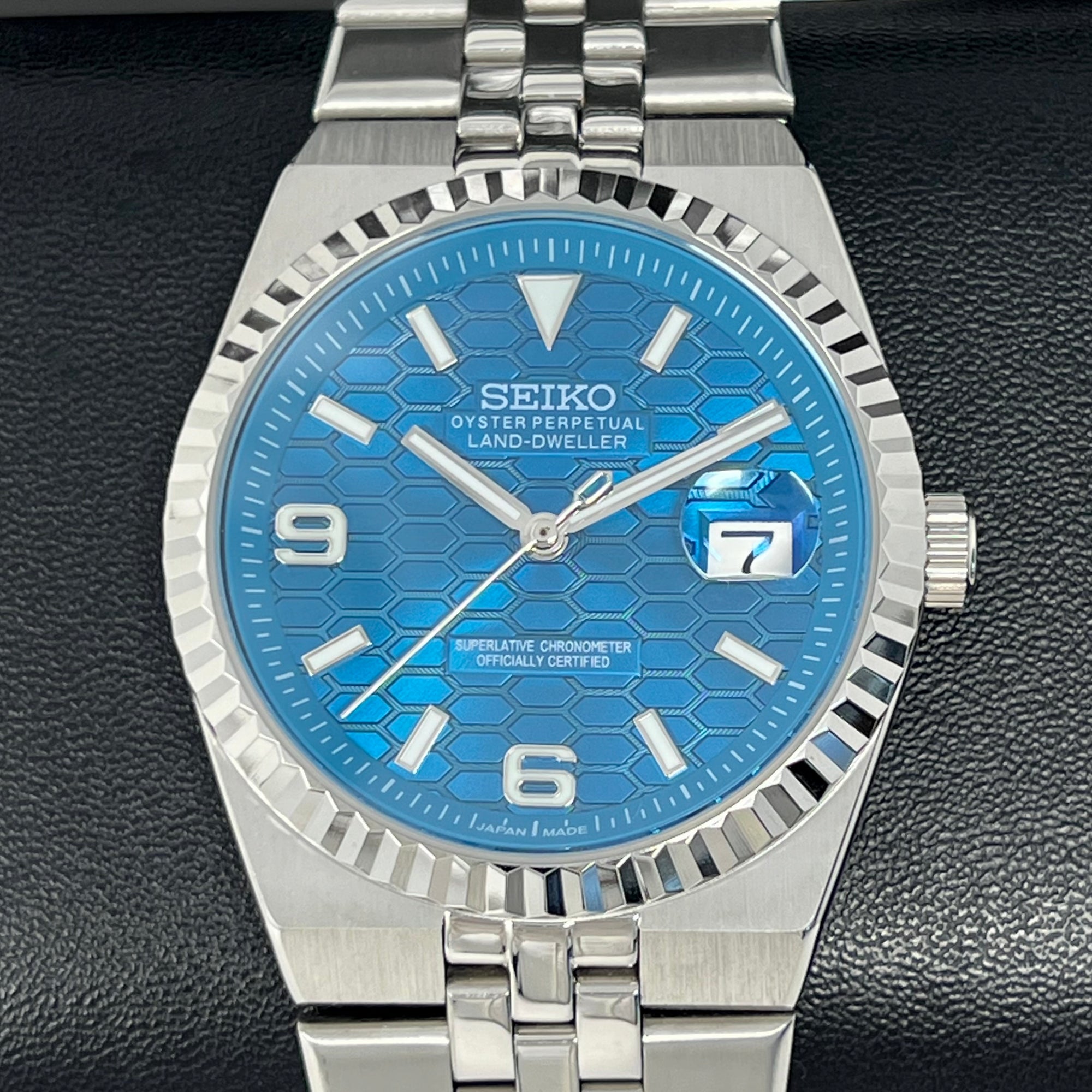 Custom Land Mod | Rich Blue Dial | 40mm Stainless Steel | Jub Bracelet | Automatic Custom Watch | The 69 | The PRX | The Oak | The Fondue