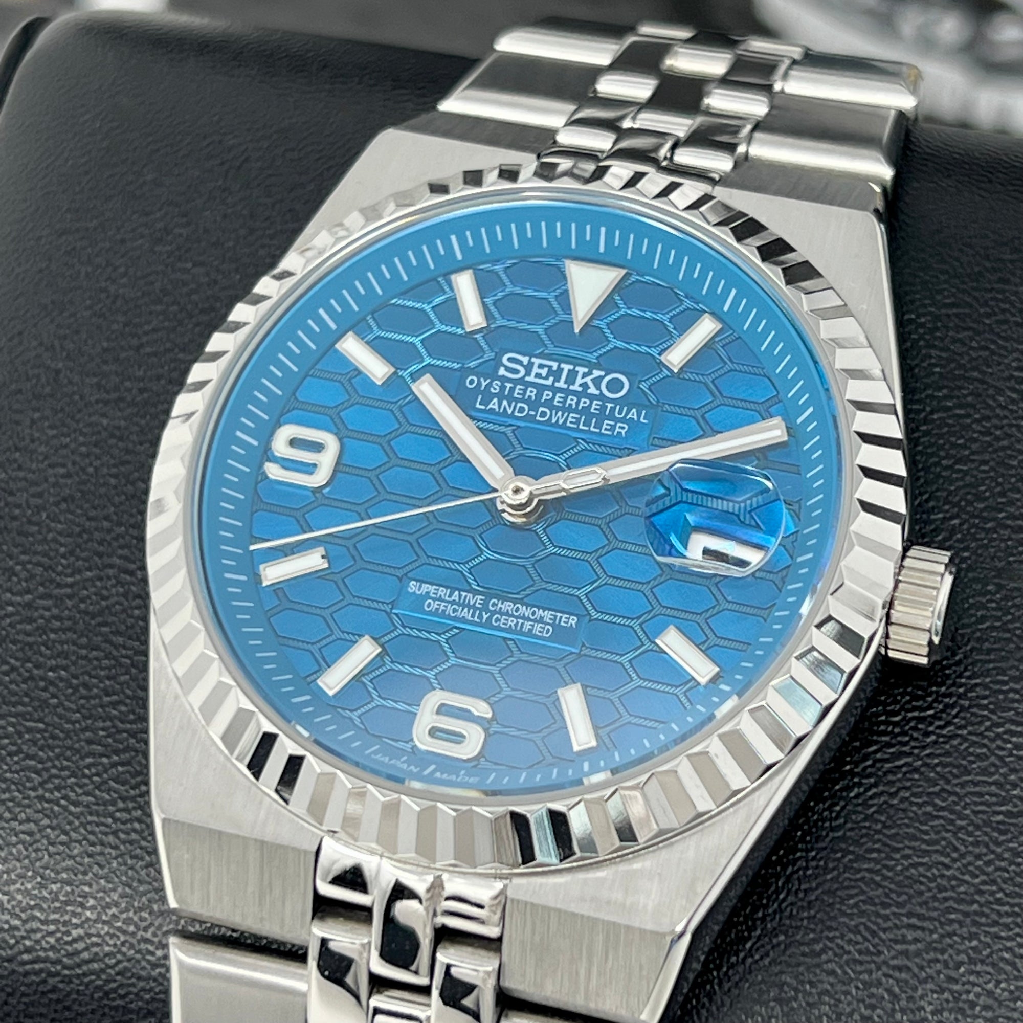 Custom Land Mod | Rich Blue Dial | 40mm Stainless Steel | Jub Bracelet | Automatic Custom Watch | The 69 | The PRX | The Oak | The Fondue