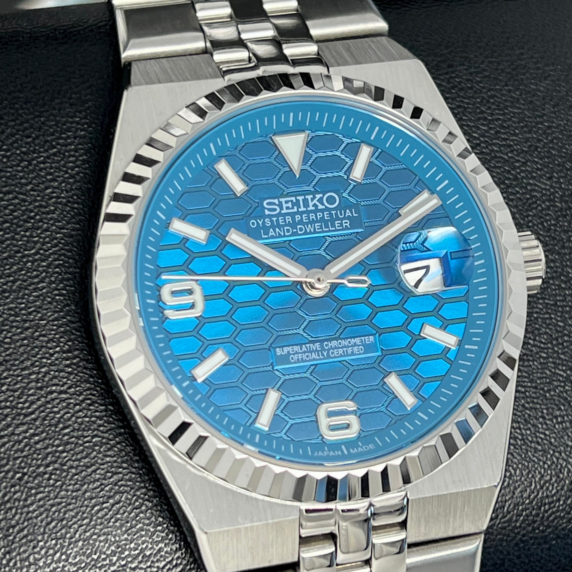 Custom Land Mod | Rich Blue Dial | 40mm Stainless Steel | Jub Bracelet | Automatic Custom Watch | The 69 | The PRX | The Oak | The Fondue
