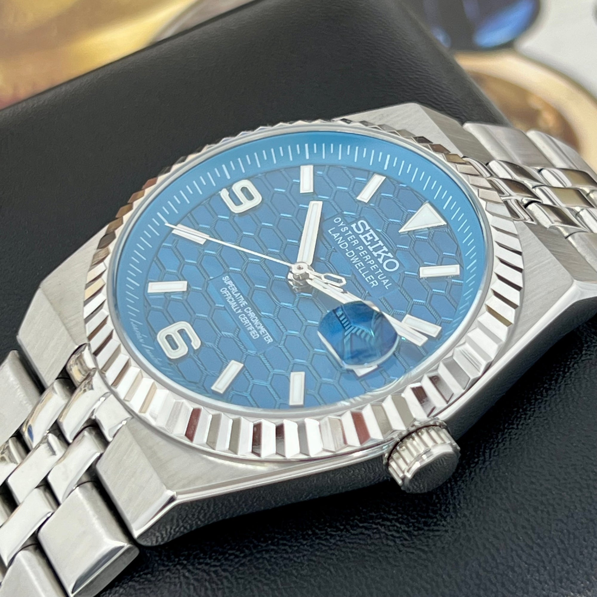 Custom Land Mod | Rich Blue Dial | 40mm Stainless Steel | Jub Bracelet | Automatic Custom Watch | The 69 | The PRX | The Oak | The Fondue