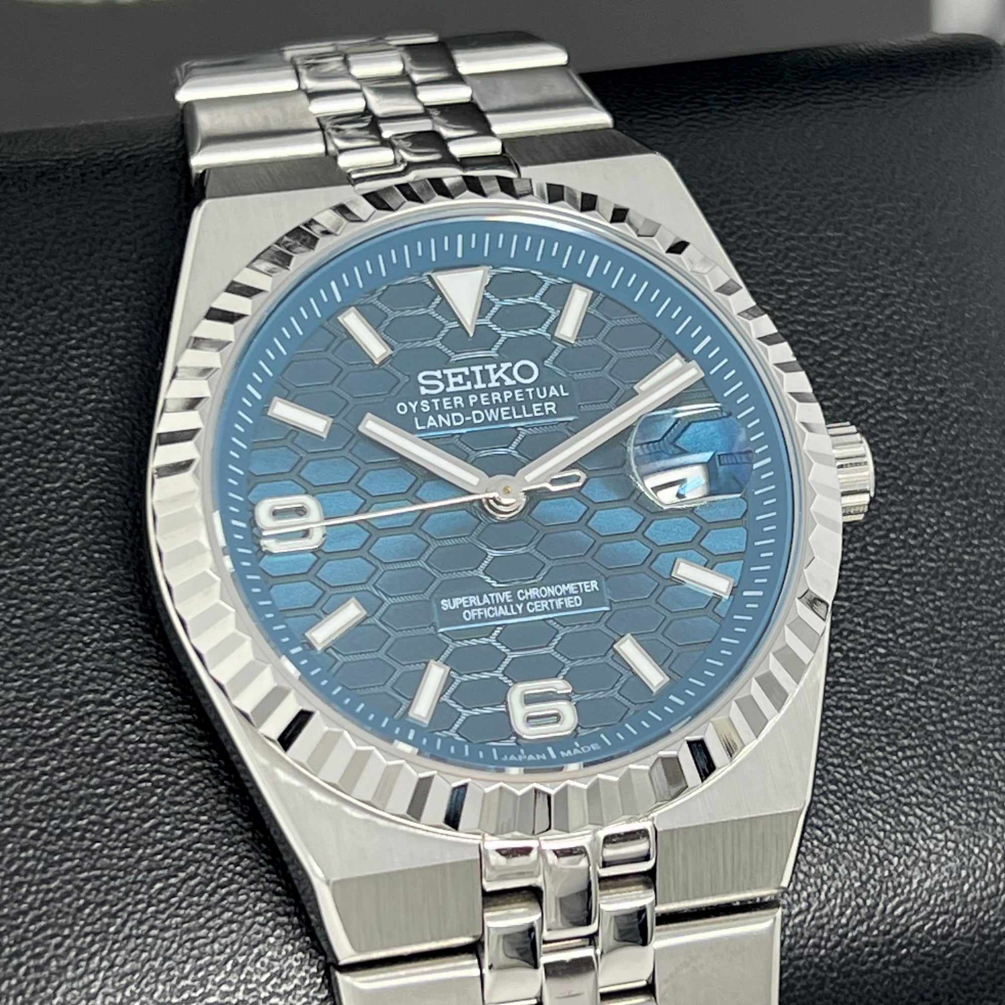 Custom Land Mod | Royal Blue Dial | 40mm Stainless Steel | Jub Bracelet | Automatic Custom Watch | The 69 | The PRX | The Oak | The Fondue