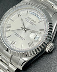 Custom Miyota Day Date Mod | Fluted Bezel | Silver White Dial | Pres Bracelet | Date | Miyota 8285 | Mod