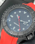 Custom Stealth Blackout Yacht | SKX007 | Men's Watch | Dive Watch | Red Rubber | Mod | 100M | Custom Mod | Watch Mod | Diver