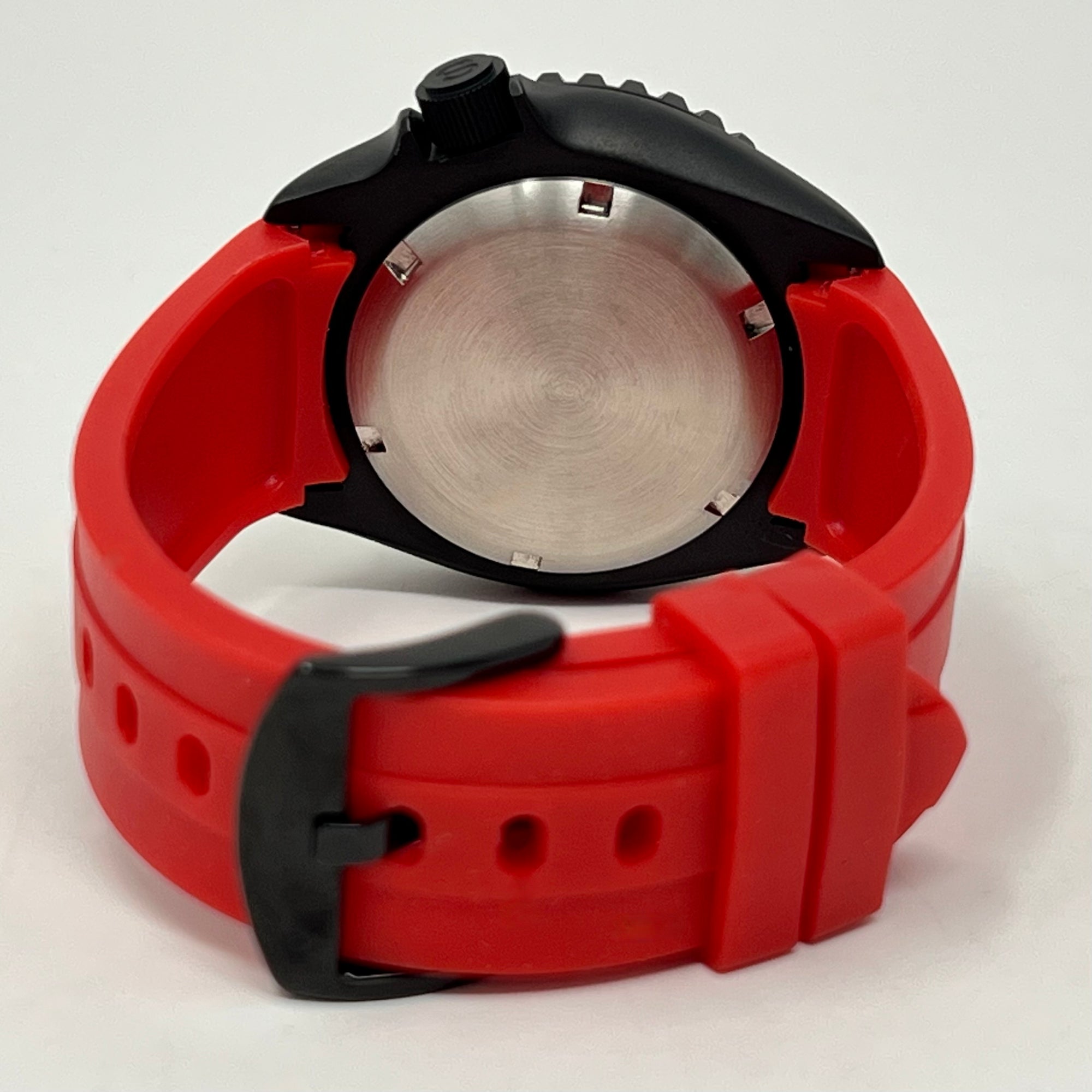 Custom Stealth Blackout Yacht | SKX007 | Men's Watch | Dive Watch | Red Rubber | Mod | 100M | Custom Mod | Watch Mod | Diver