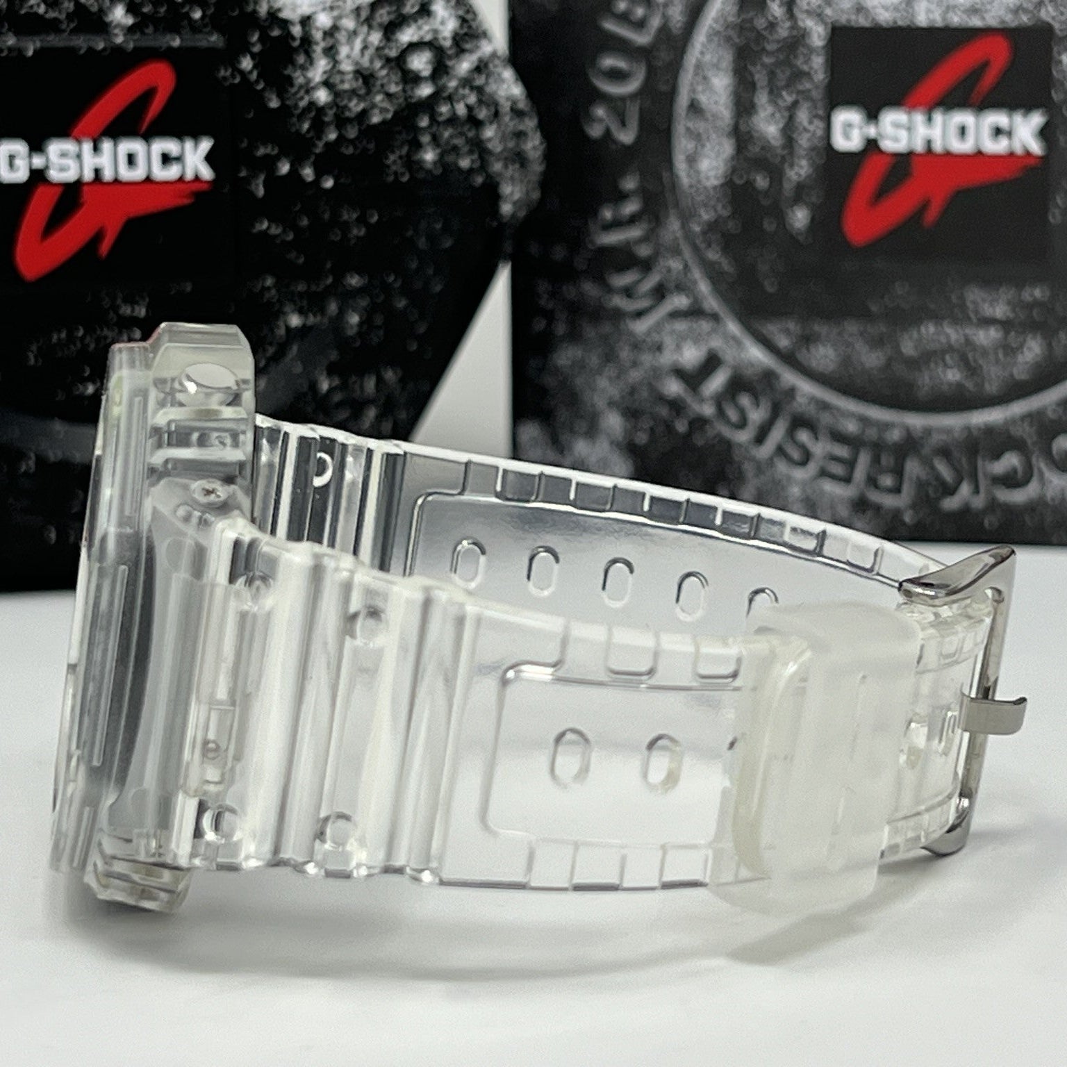 G-SHOCK GA2100-SKE スケルトン レインボー カシオーク MOD Custom Casio G-Shock GA-2100SKE-7A Rainbow Mod – Transparent