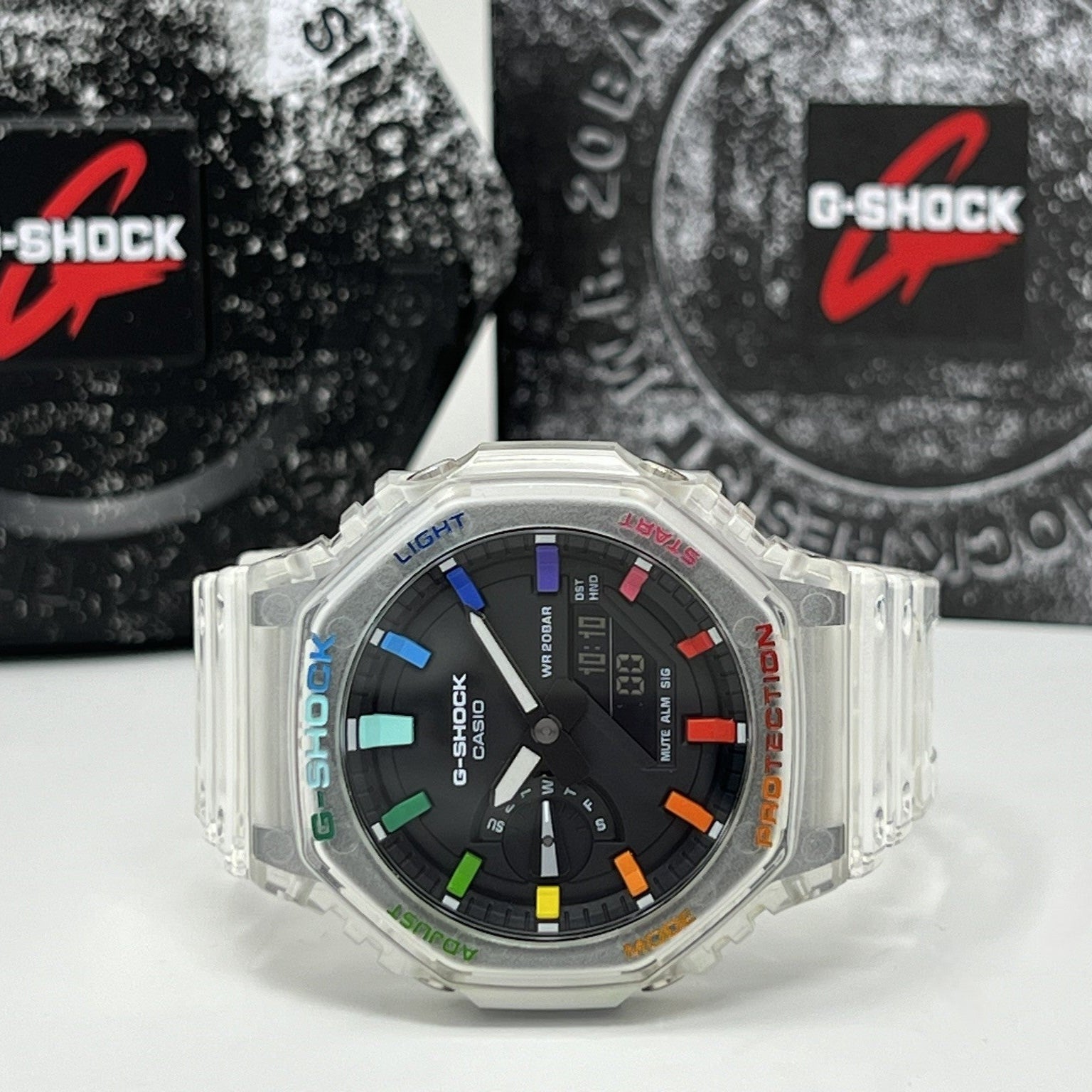 G-SHOCK GA2100-SKE スケルトン レインボー カシオーク MOD G-Shock Casioak Jellyfish Rainbow Mod | GA-2100